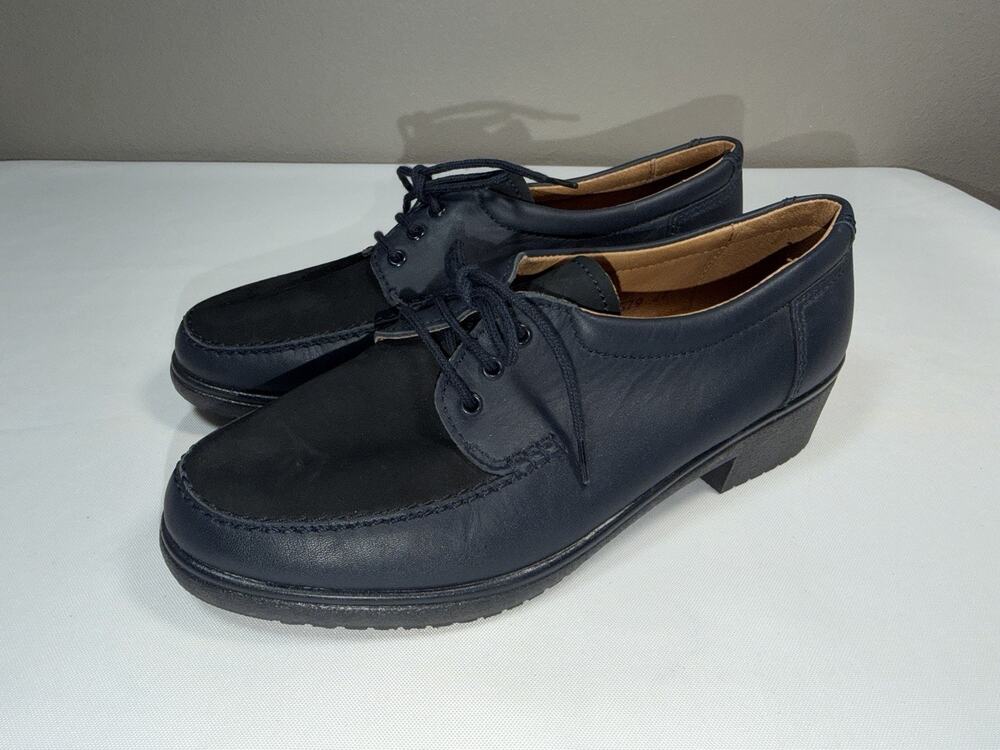 NEW Rohde Womens Navy Blue Lace Up Leather Shoes UK 5.5 / US 7.5 Comfort Germany